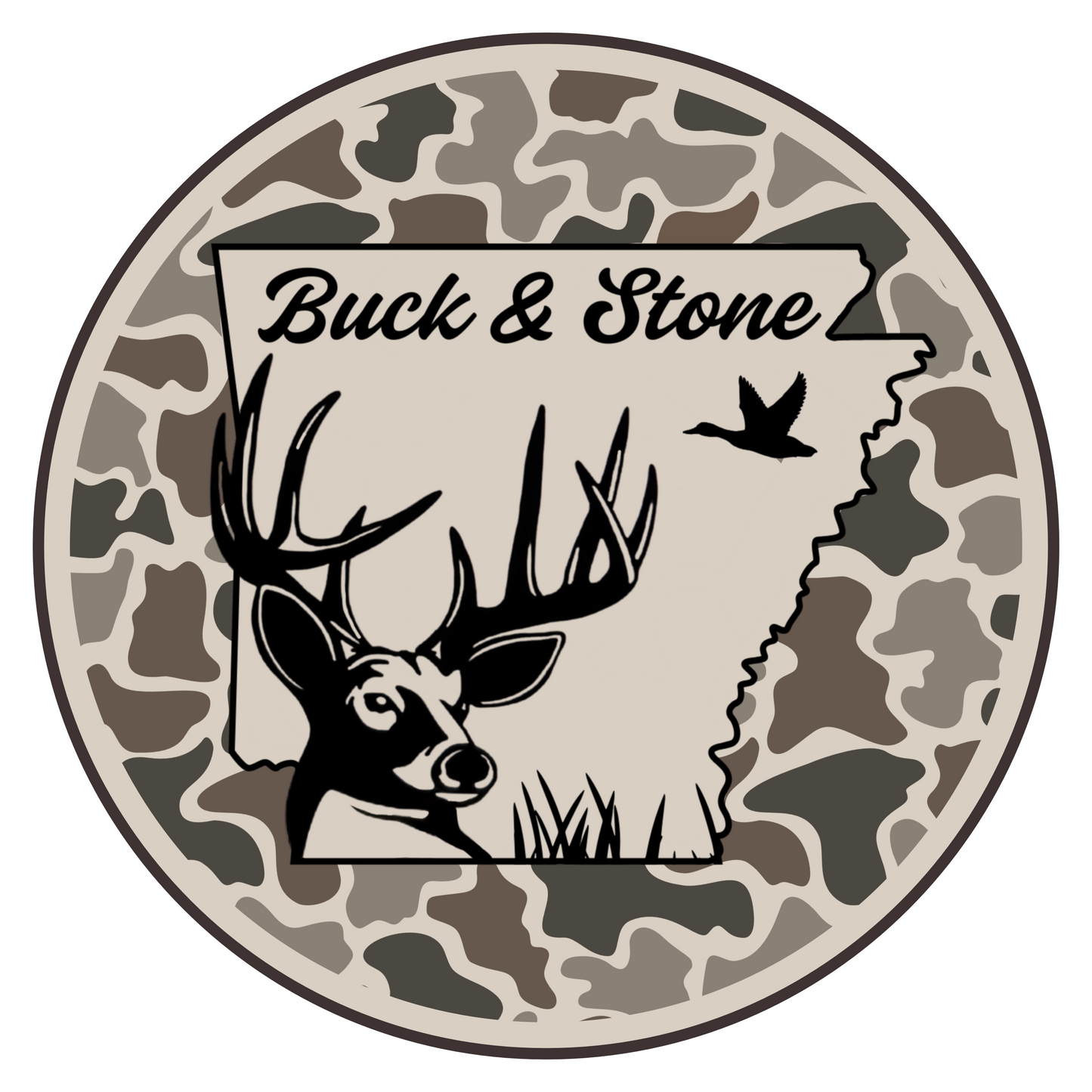 Buck & Stone Brown Camo Sticker