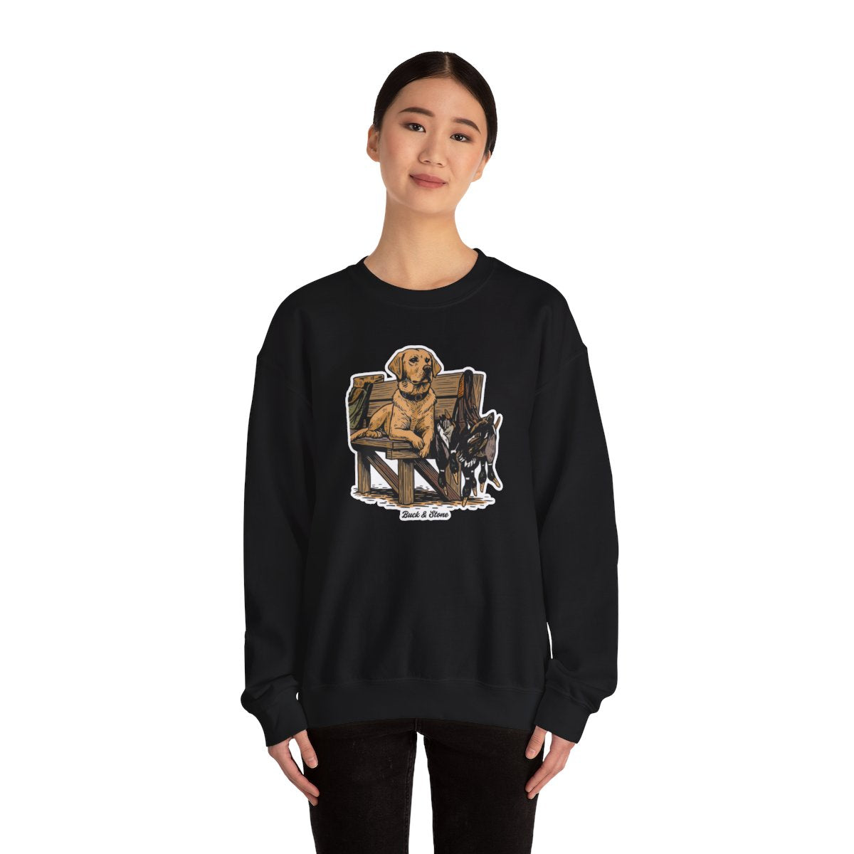 Ol Yellow lab with ducks Crewneck sweatshirt