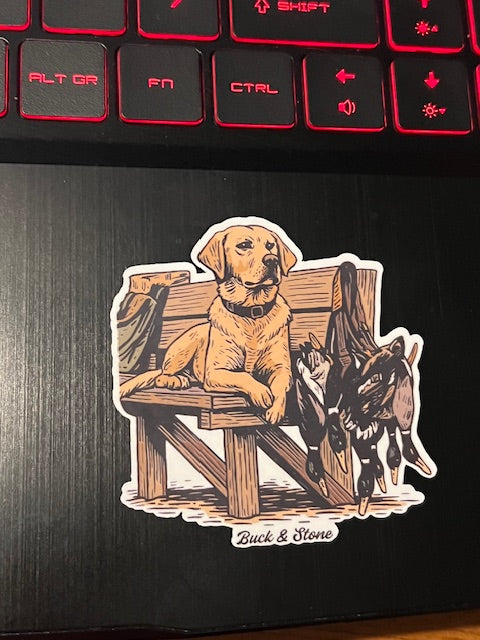 Yellow Lab Duck Hunter sticker