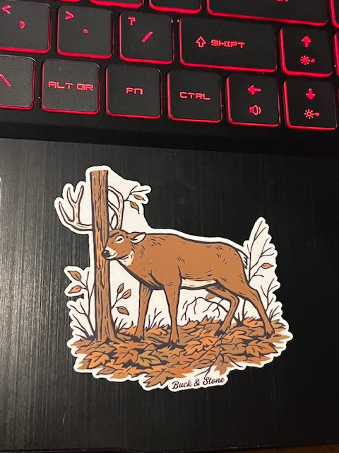Rub it  deer sticker