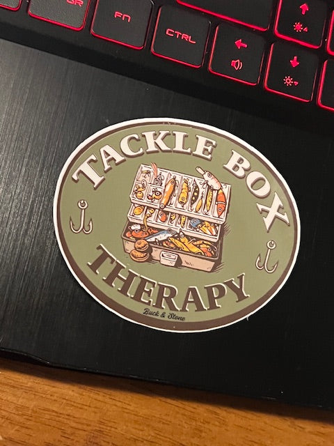 Tackle Box Therapy Round badge Sticker
