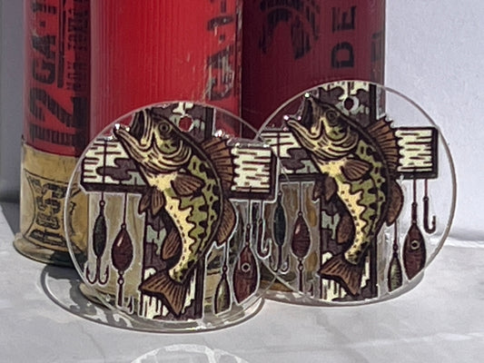 round earrings bass on cross