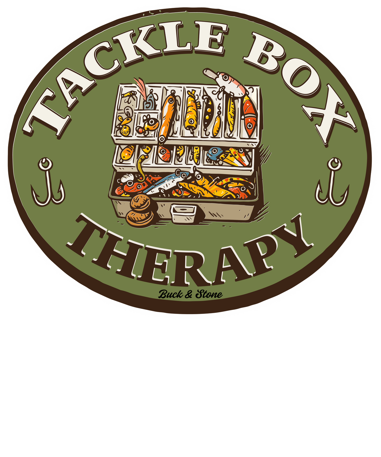 Tackle Box Therapy Round badge Sticker
