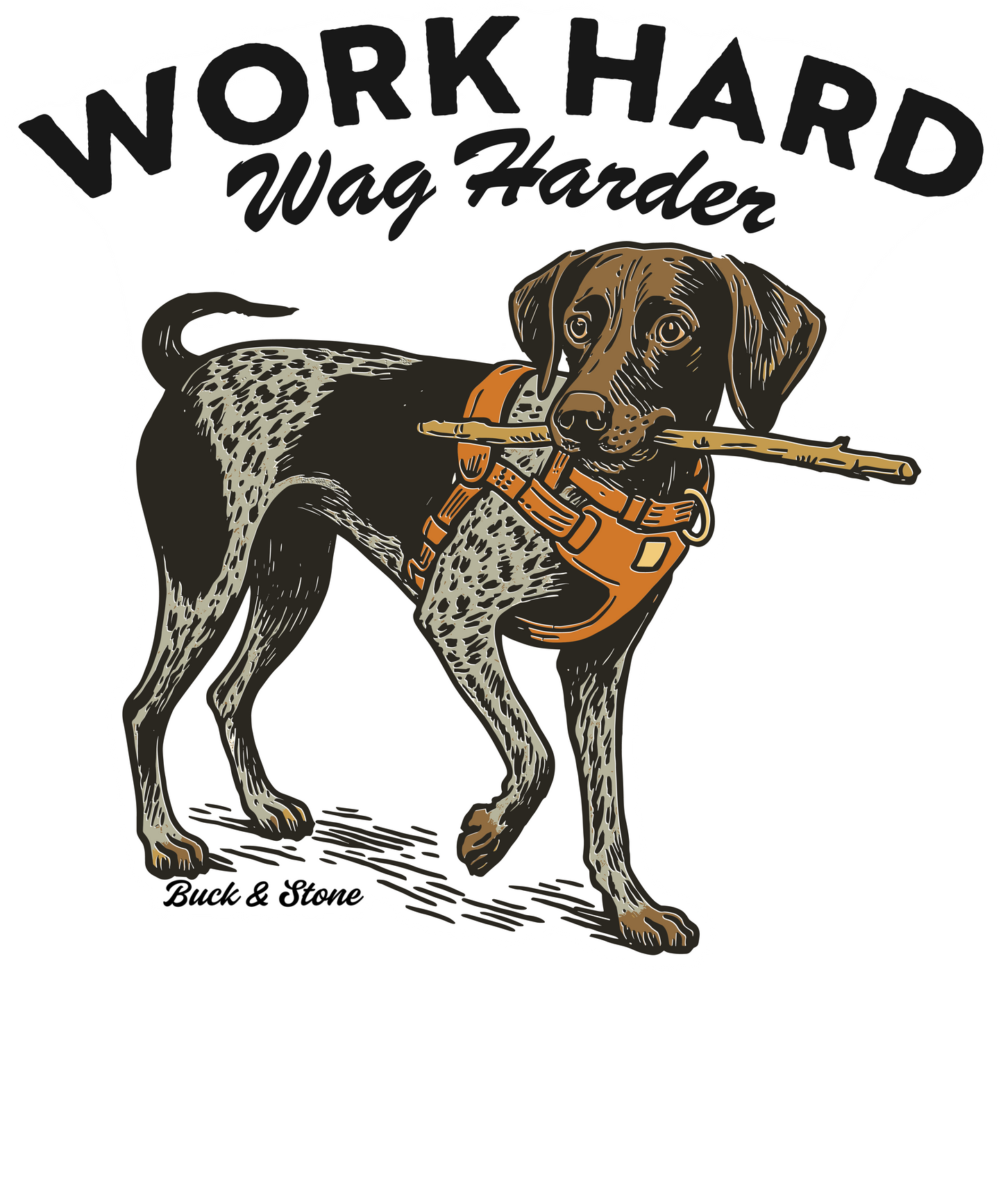 Work Hard Wag Harder GSP Sticker