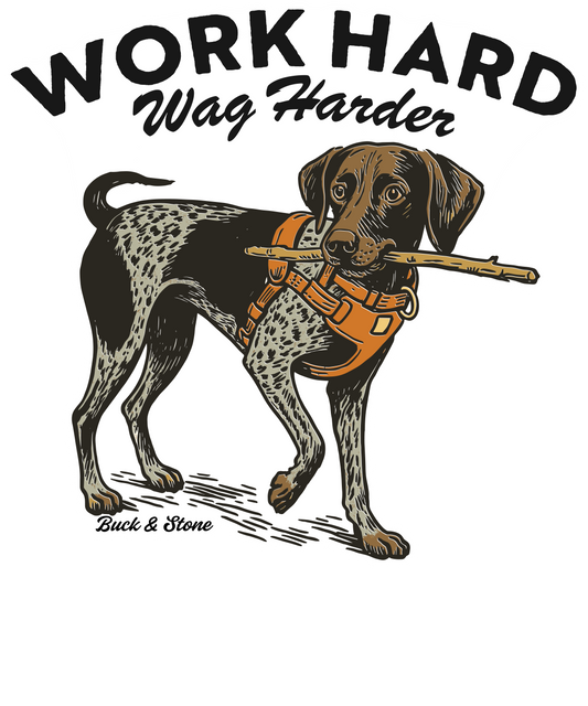 Work Hard Wag Harder GSP Sticker