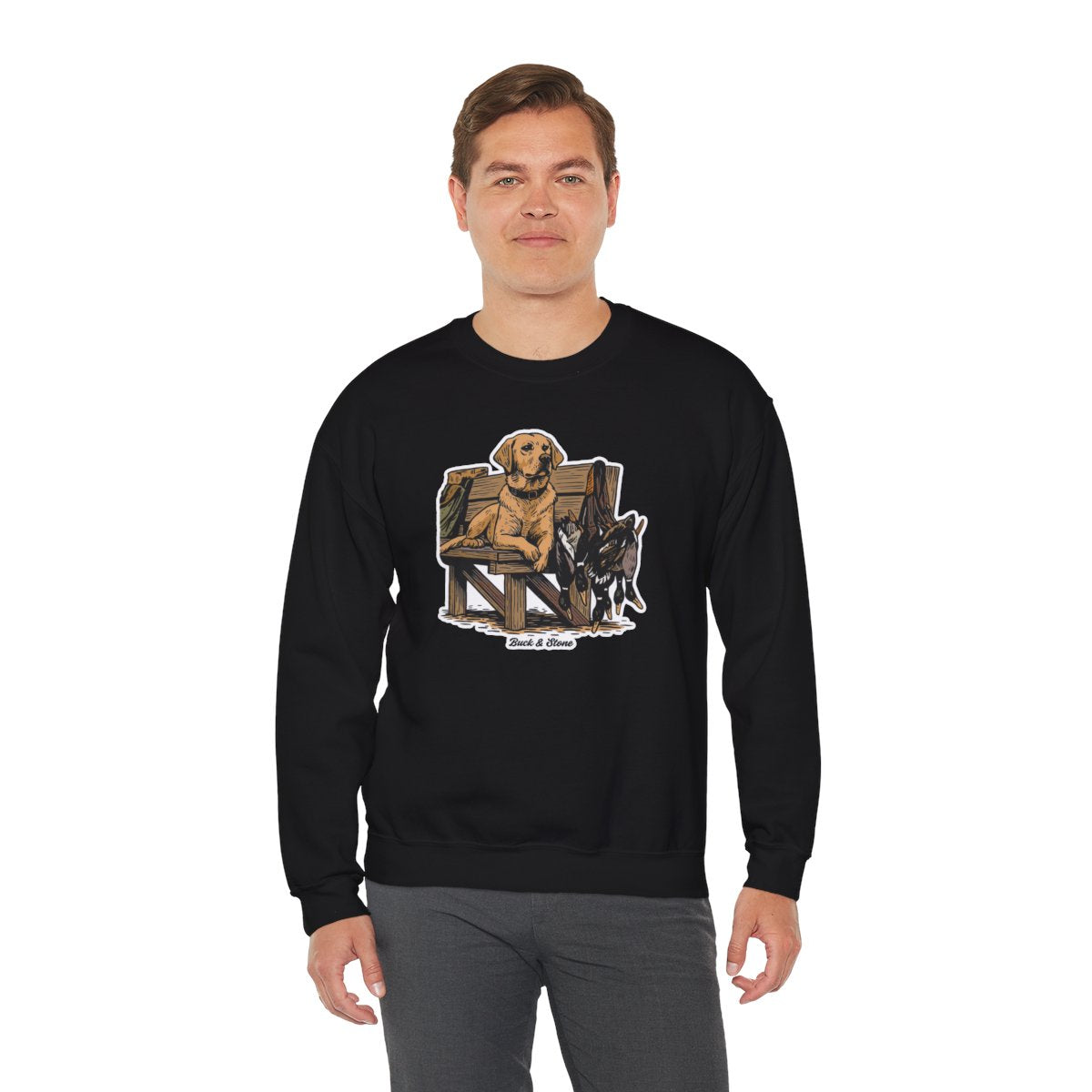 Ol Yellow lab with ducks Crewneck sweatshirt