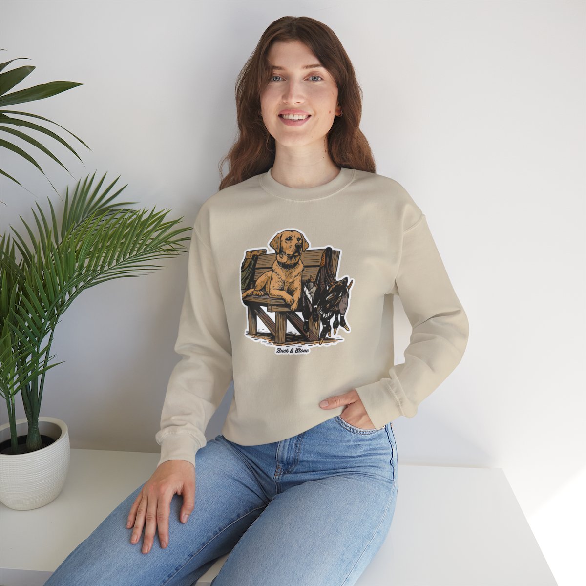 Ol Yellow lab with ducks Crewneck sweatshirt