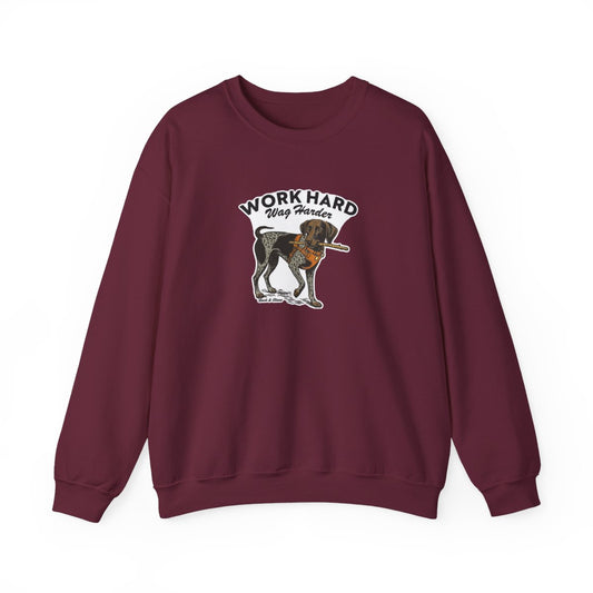 Work hard Wag harder crewneck 50/50 sweatshirt